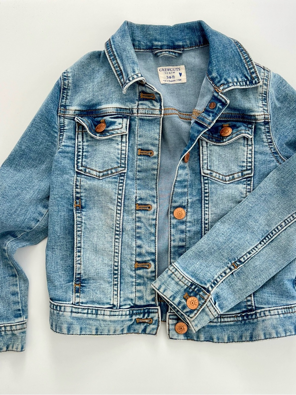 Crewcuts Light Blue Denim Jean Jacket for Kids S (6-7)